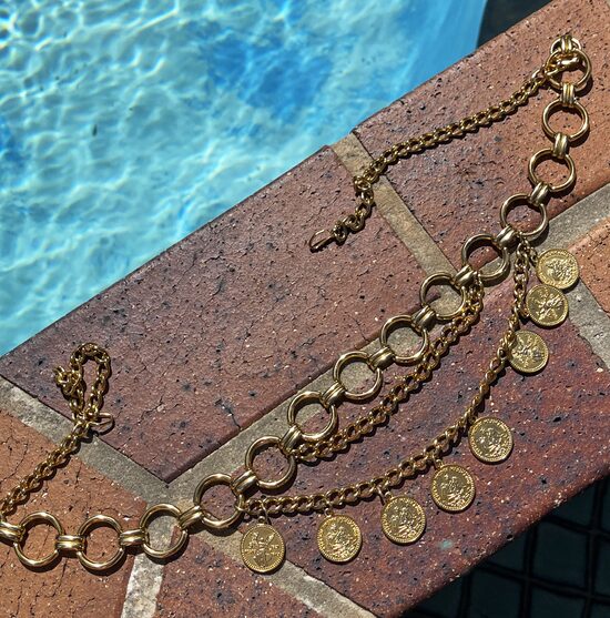 Ceinture vintage pièces de monnaies